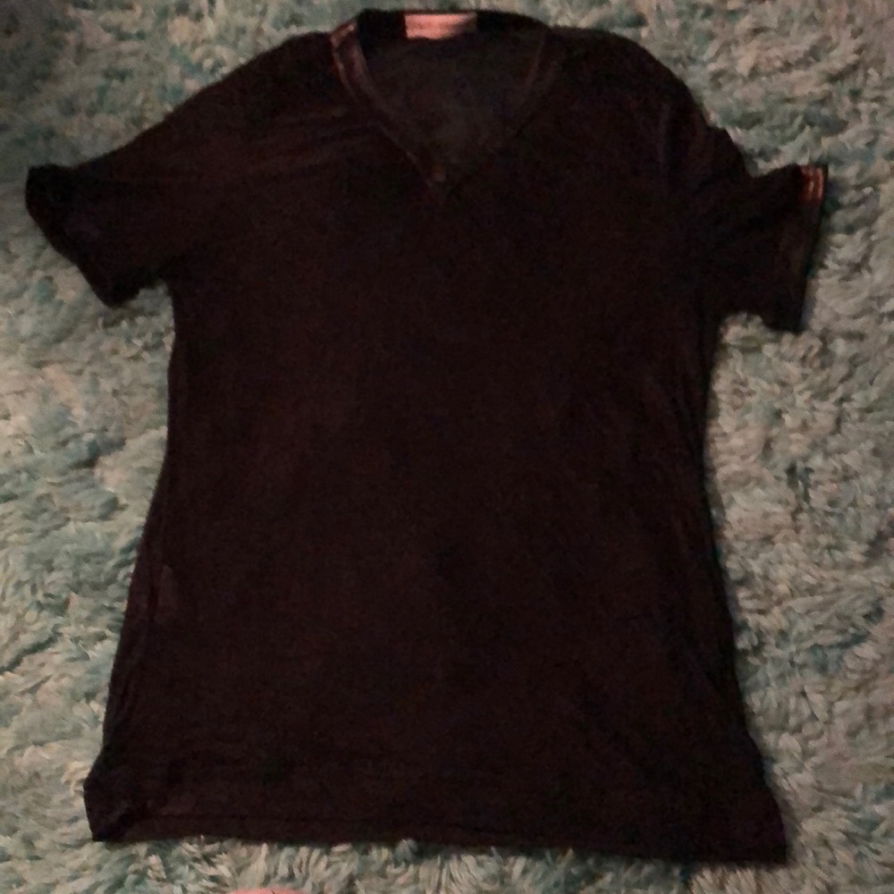 V-neck sheer blouse